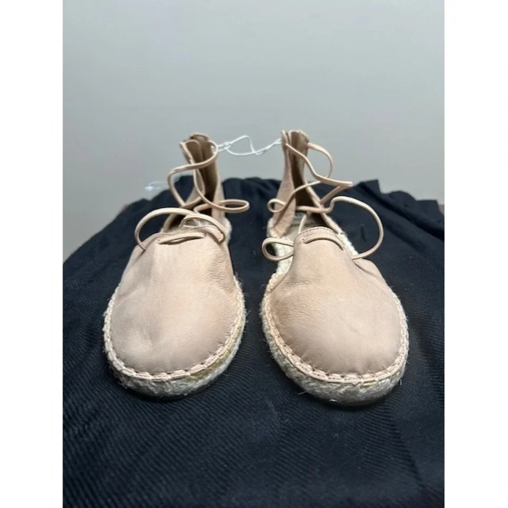 NWOT‎ Eileen Fisher Women 6 Strappy Espadrille Flats Sandals Toffee Cream Resort
